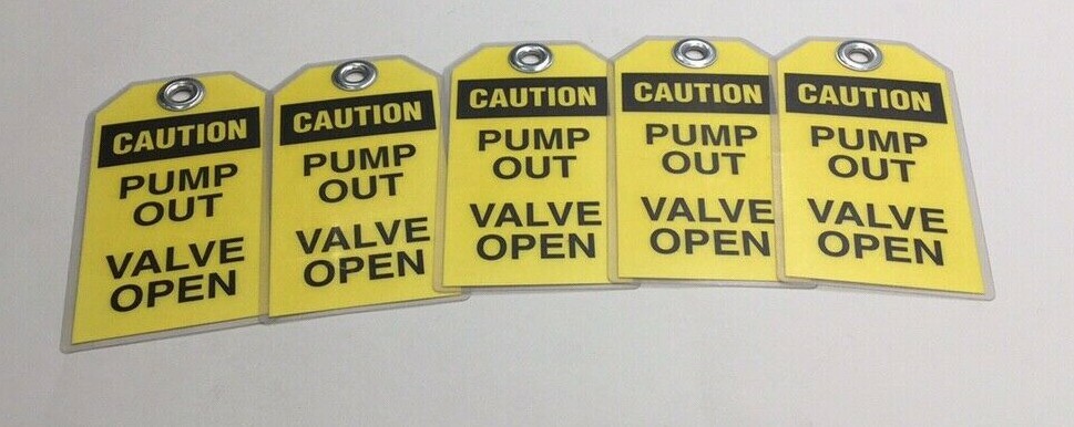 Tag MMC-521 Caution Tag – Pump Out/Valve Open MMC521 5-5/8″ X 3-1/8″ (Pack Of 5)