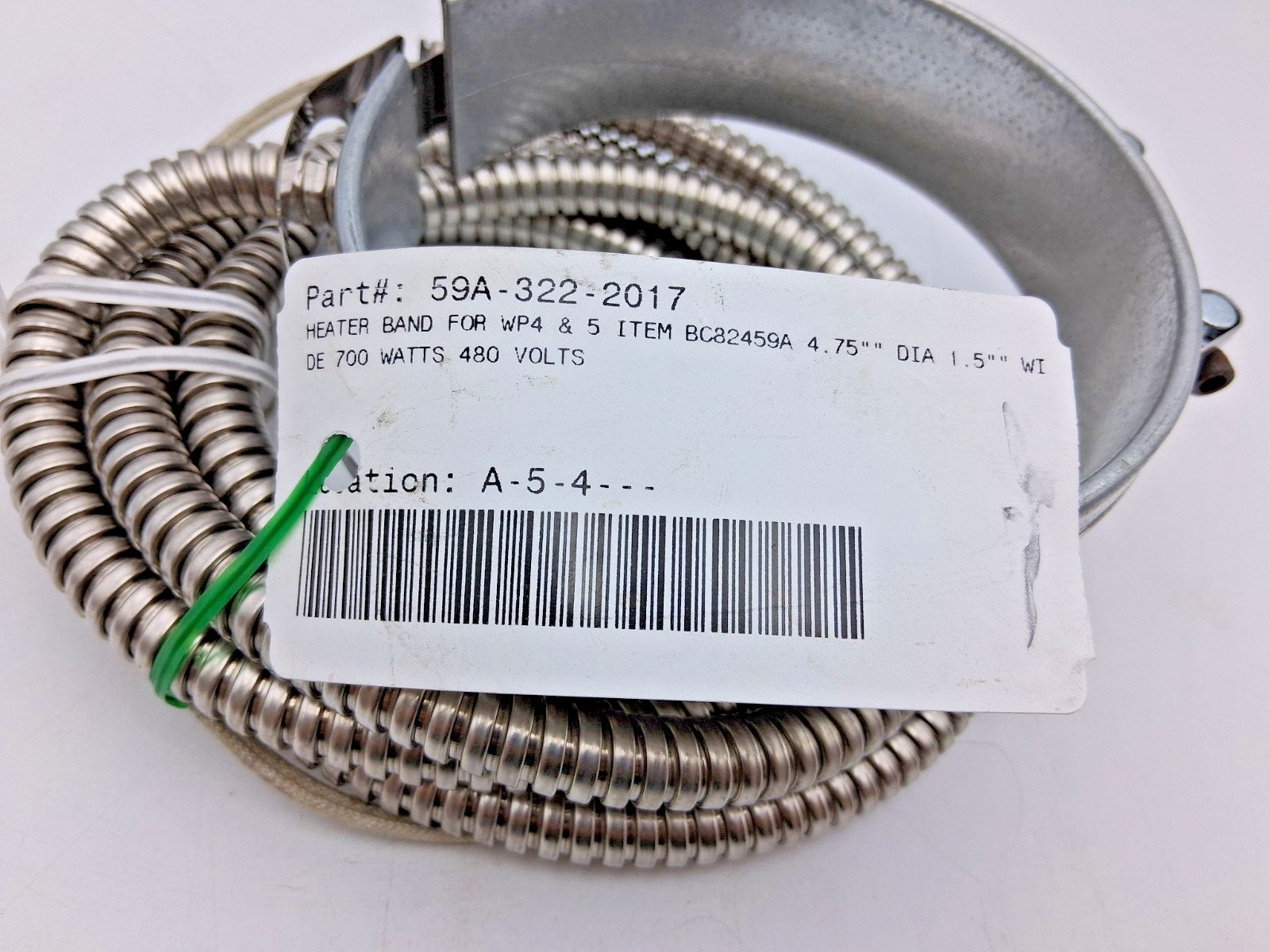 BC82459A Band Heater – DE 700Watts/480Volts 4.75″Dia/1.5″W