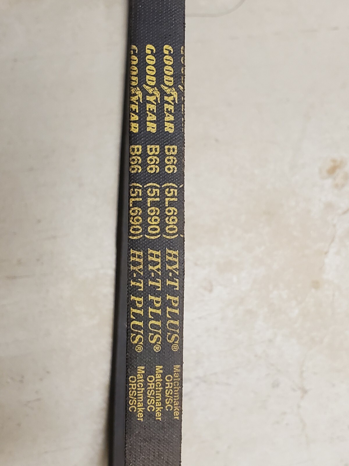 UNUSED GOODYEAR HY-T PLUS BELT MODEL: B66 (5L690) WIDTH: 5/8″ 1627 GOOD YEAR