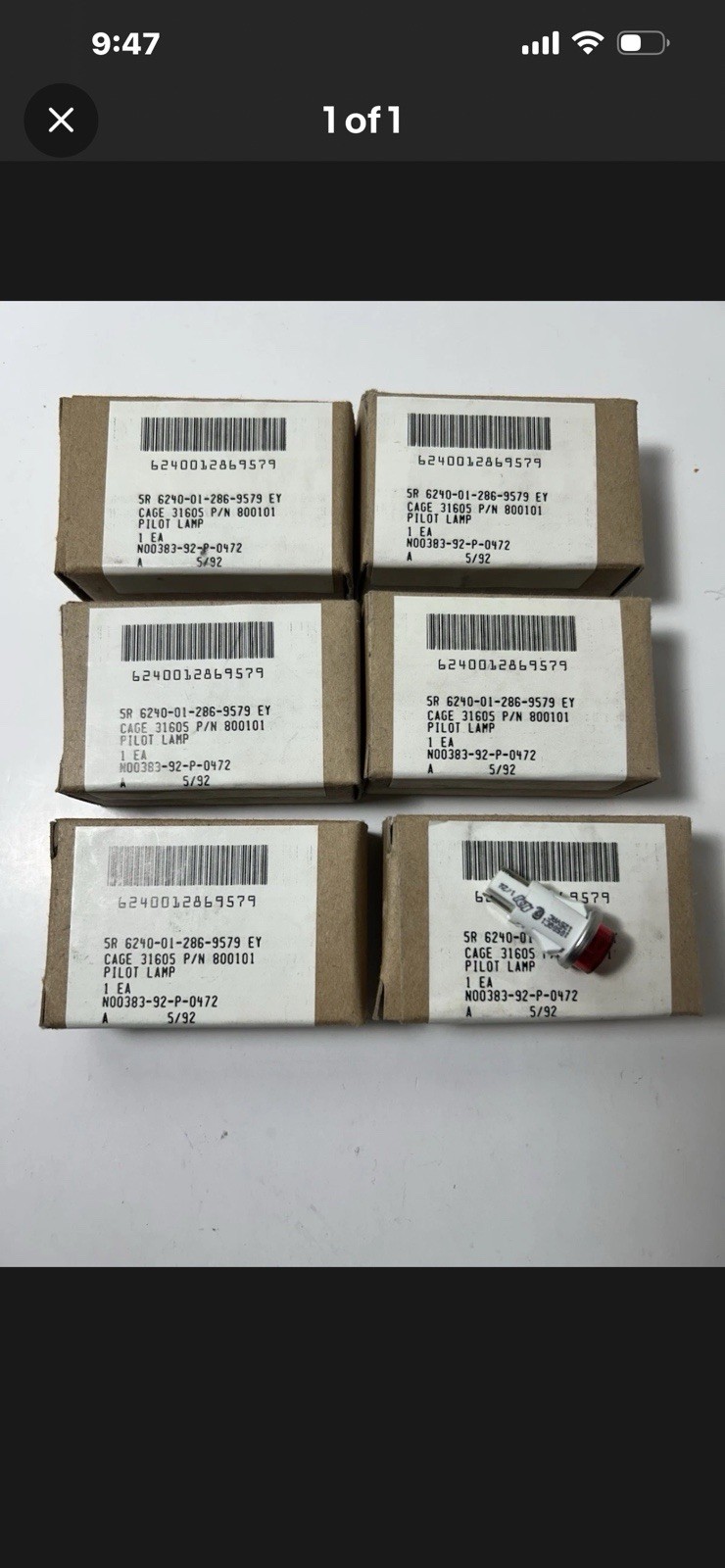 LOT OF 6 NEW NO BOX! CHICAGO MINIATURE 125V RED INDICATOR LAMPS 1050QC1