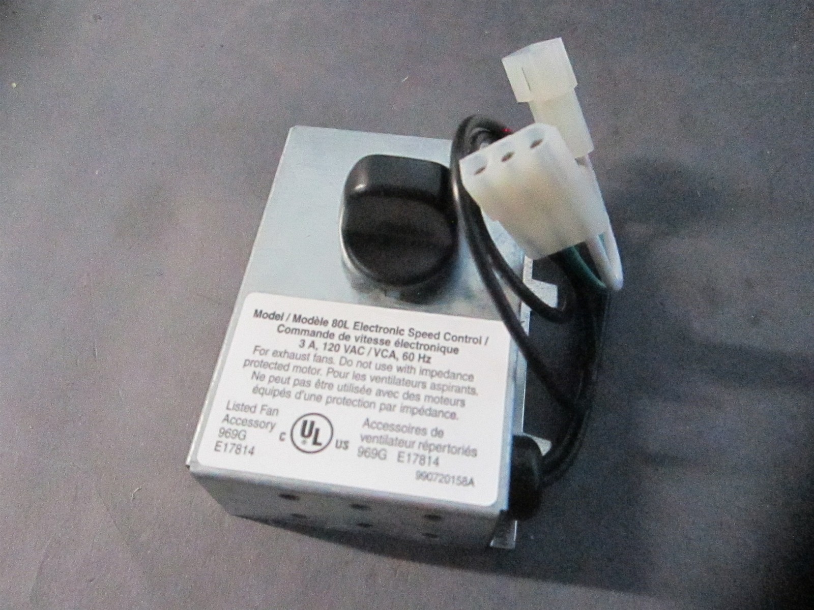 Broan (80L) 120V 3 Amp Adjustable Speed Control Internal Unit Mount