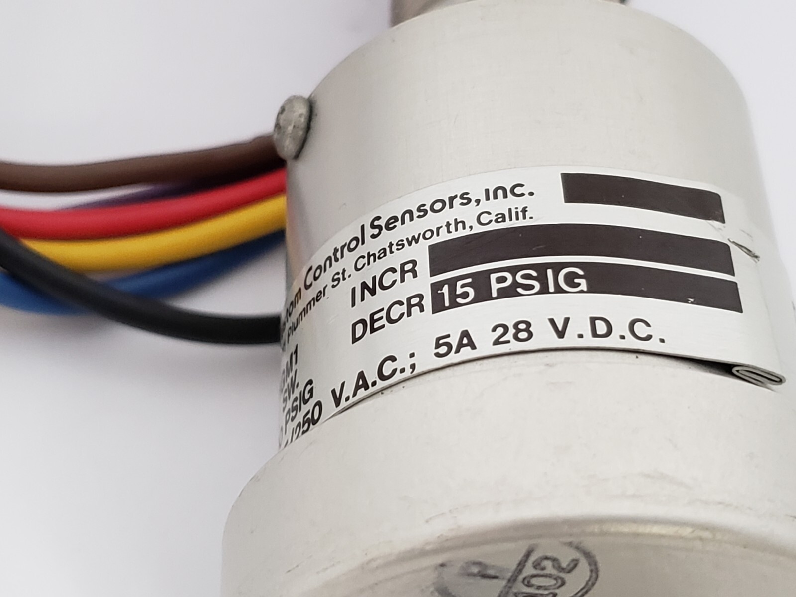 CCS 611GM1 PRESSURE SWITCH 500 PSI 125/250V AC 6 WIRES NNB