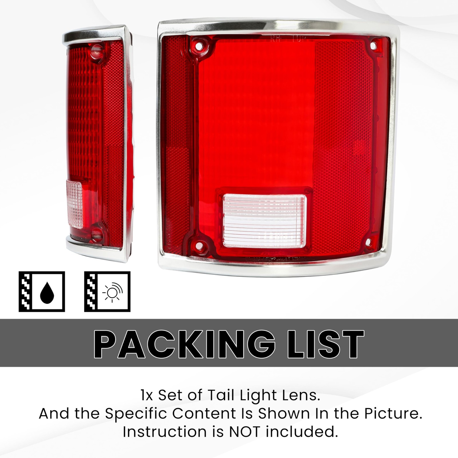 Pair Tail Light Lens Compatible with 1973-1991 Chevrolet Chevy Blazer Suburba…