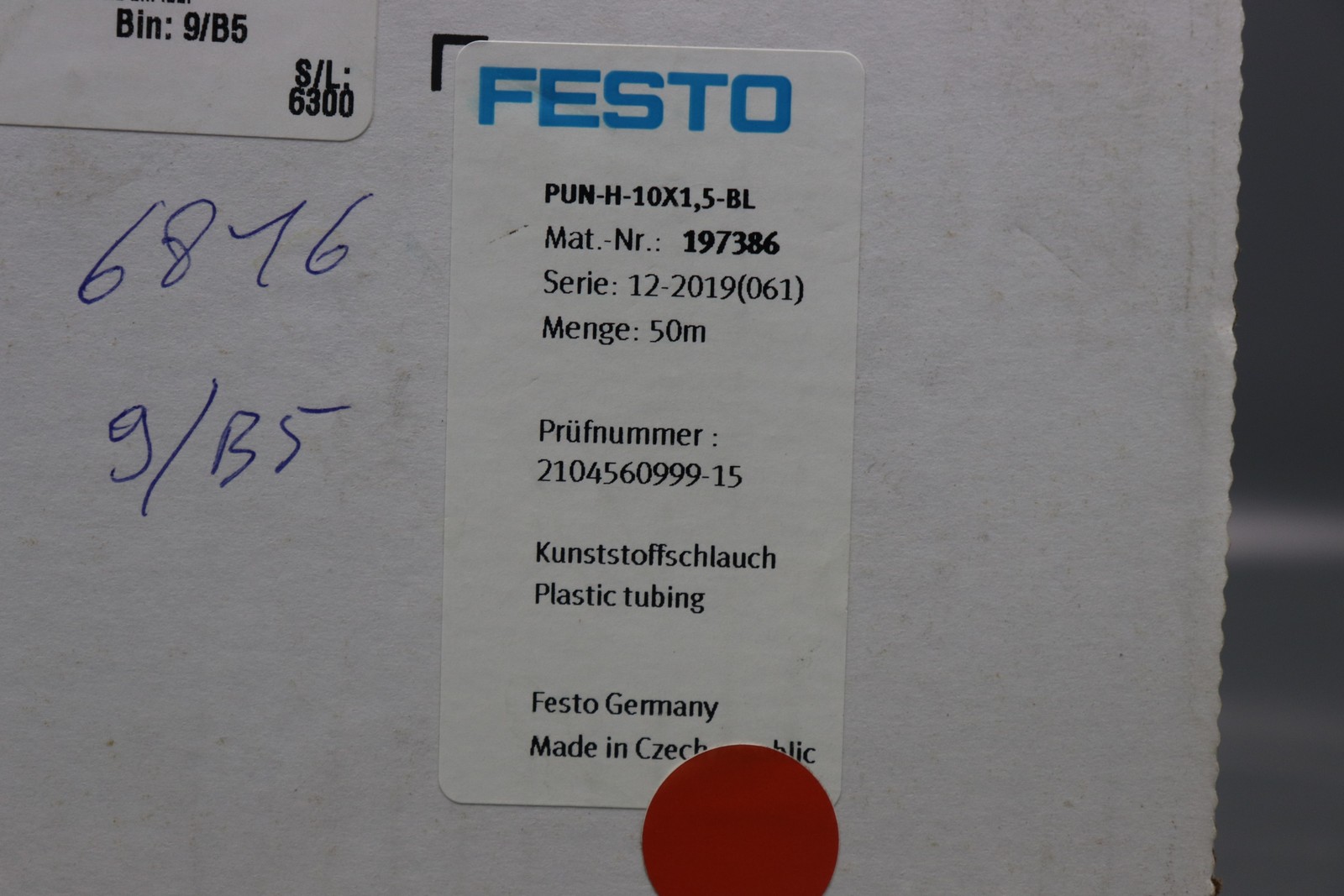 Festo PUN-H-10X1,5-BL PUNH10X1,5 197386 164ft Plastic Hose Unused Boxed