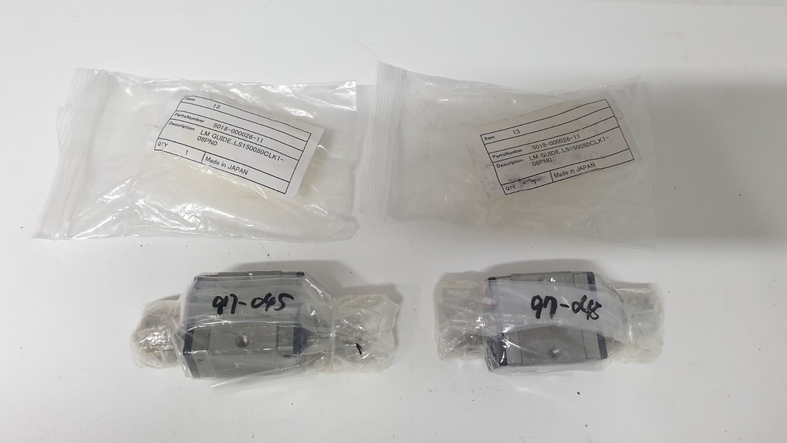 Lot of 2 NSK LM LS15 Guide LS150080CLK1-08PN0 P/N 5018-000026-11 NEW