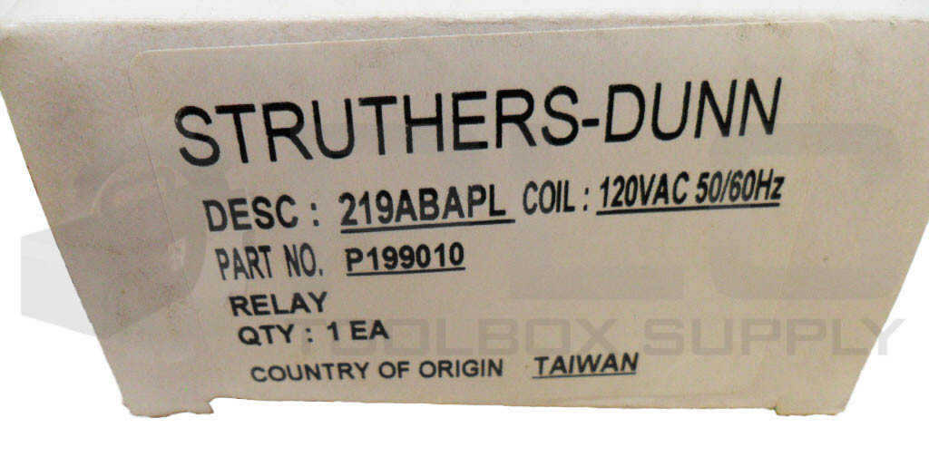 NEW STRUTHERS DUNN 219ABAPL RELAY 120VAC 50/60HZ P199010