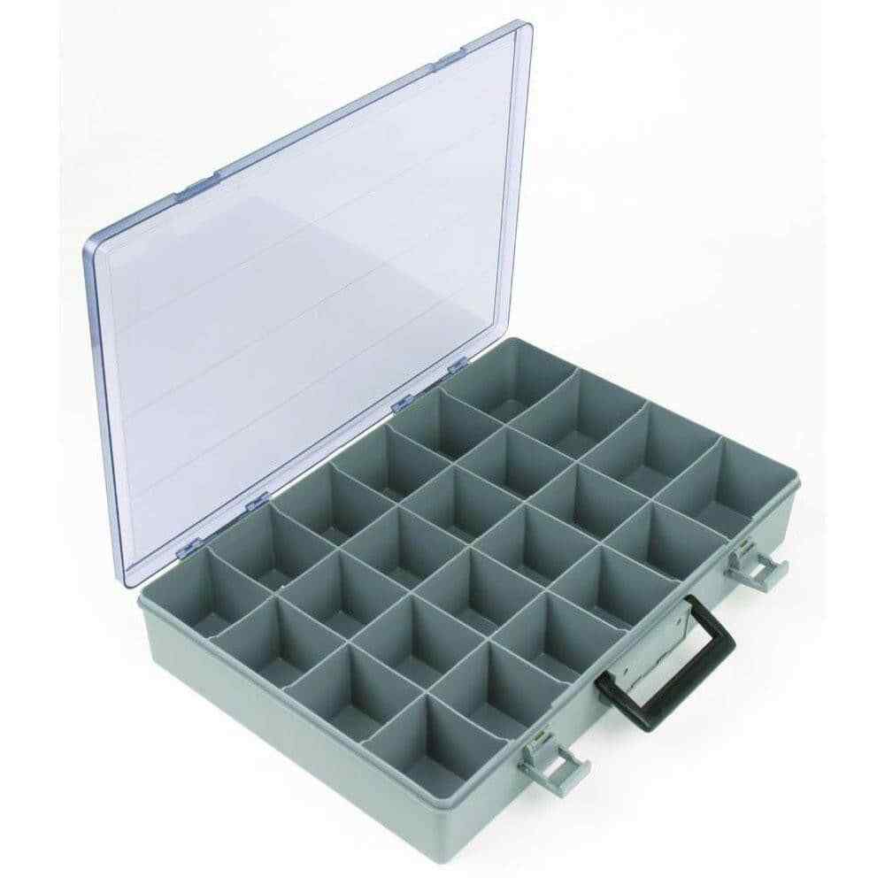 Flambeau 1024-2 Storage Box, 24 Compartments, 18-1/2″W x 3″H x 13″D