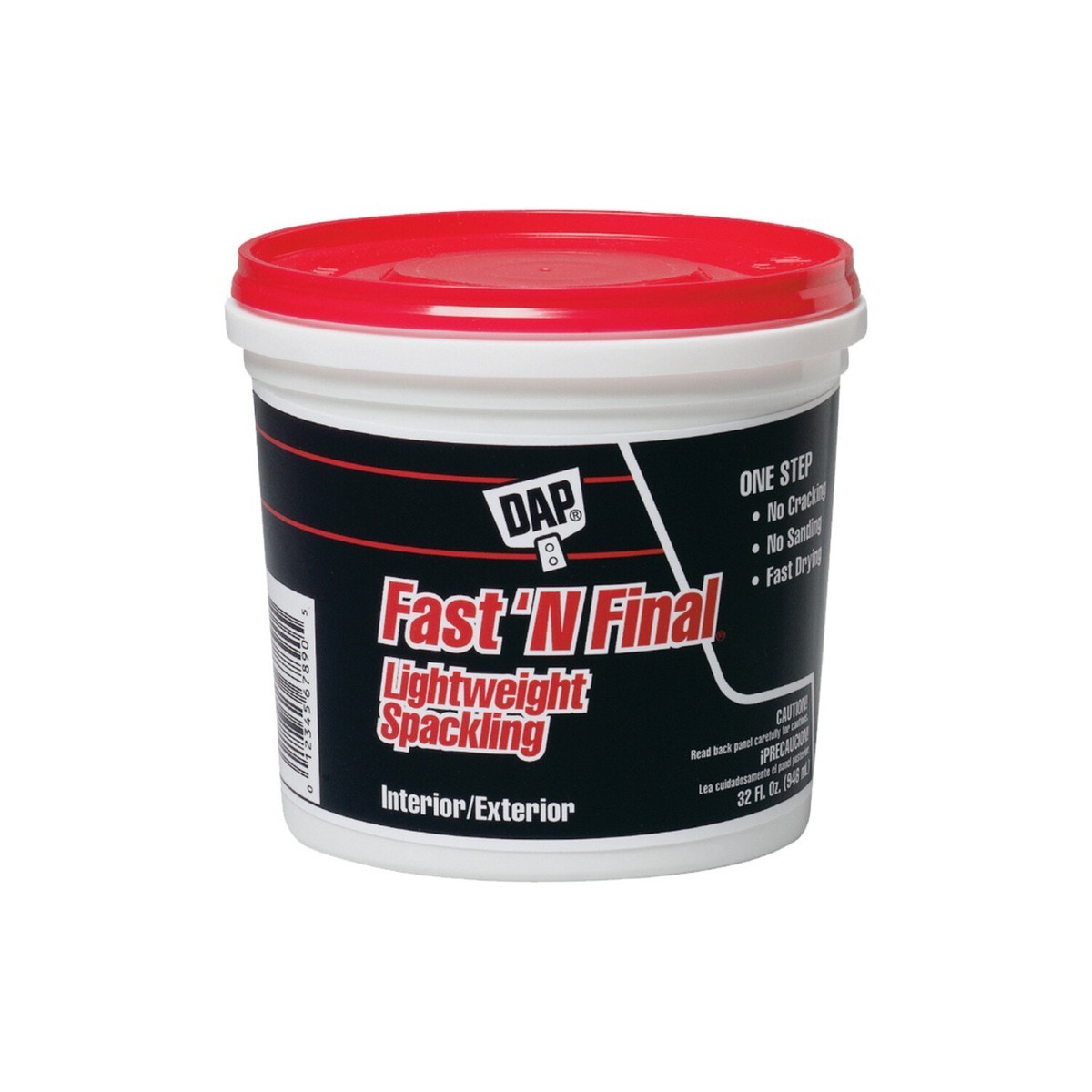 Dap 12142 Spackling Paste, 1 Qt, Tub, White, Fast ‘N Final