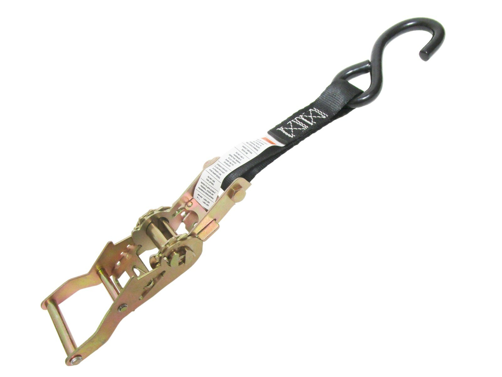 1″ x 12′ Short Tail Ratchet Tie Down Strap with S Hook Heavy Duty – Pack of Four