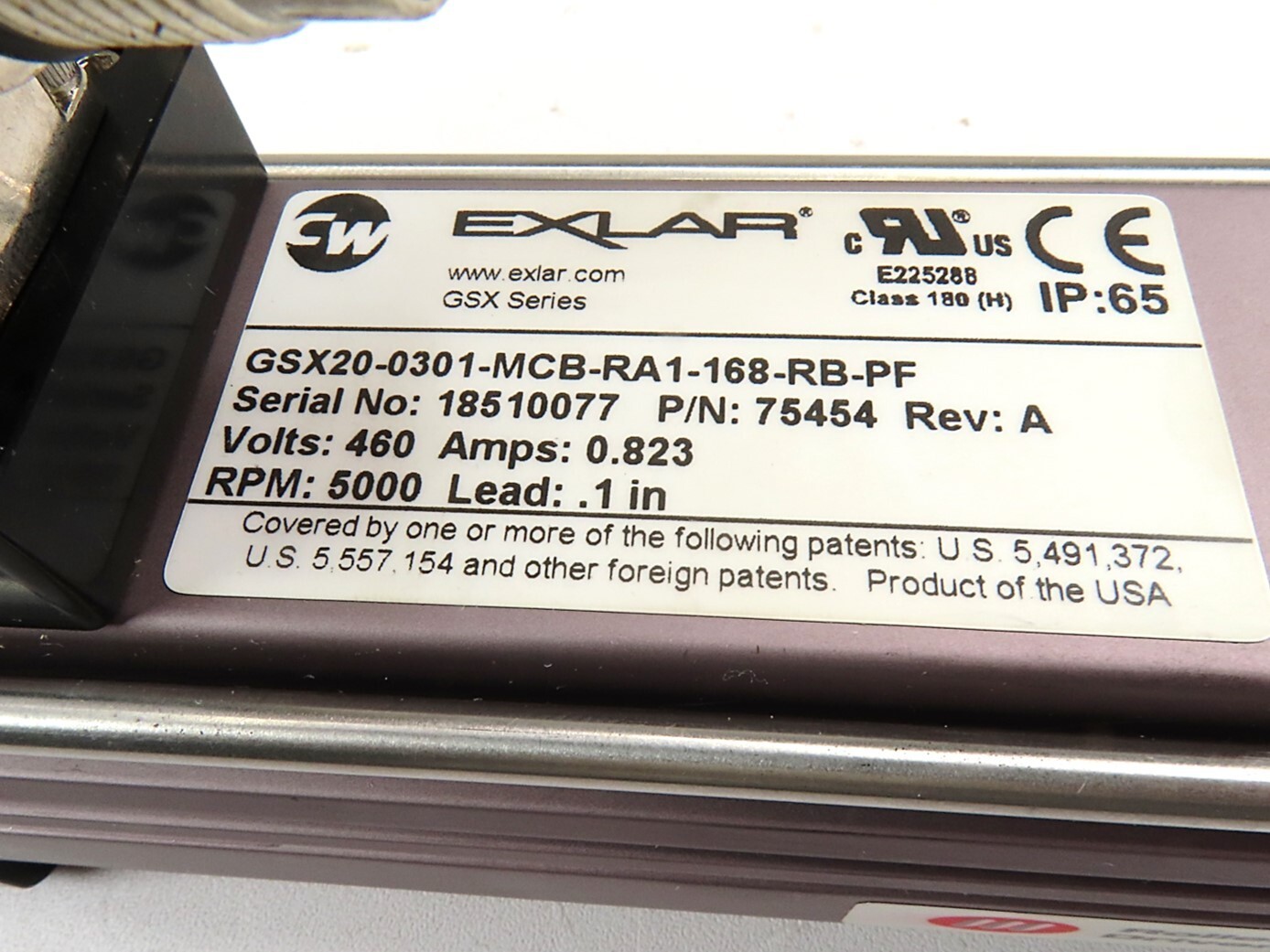 Exlar GSX20-0301-MCB-RA1-168-RB-PF 75454 GSX Series .1″ Lead NEW IN BOX