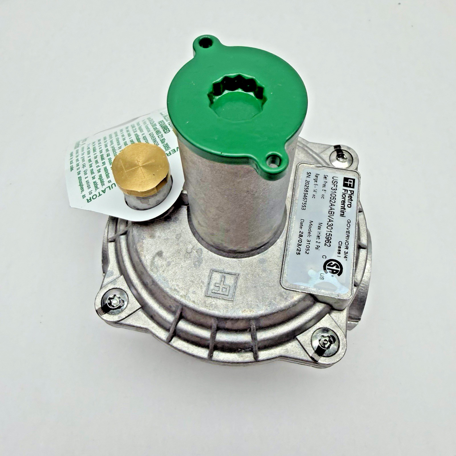 F31052-2BS VL CAP GAS REGULATOR 3/4″ In. NPT ALUMINUM BLACK SPRING