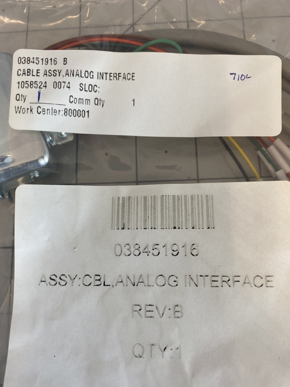 Veeco Cable Assy, Analog Interface PN: 038451916 REV:B