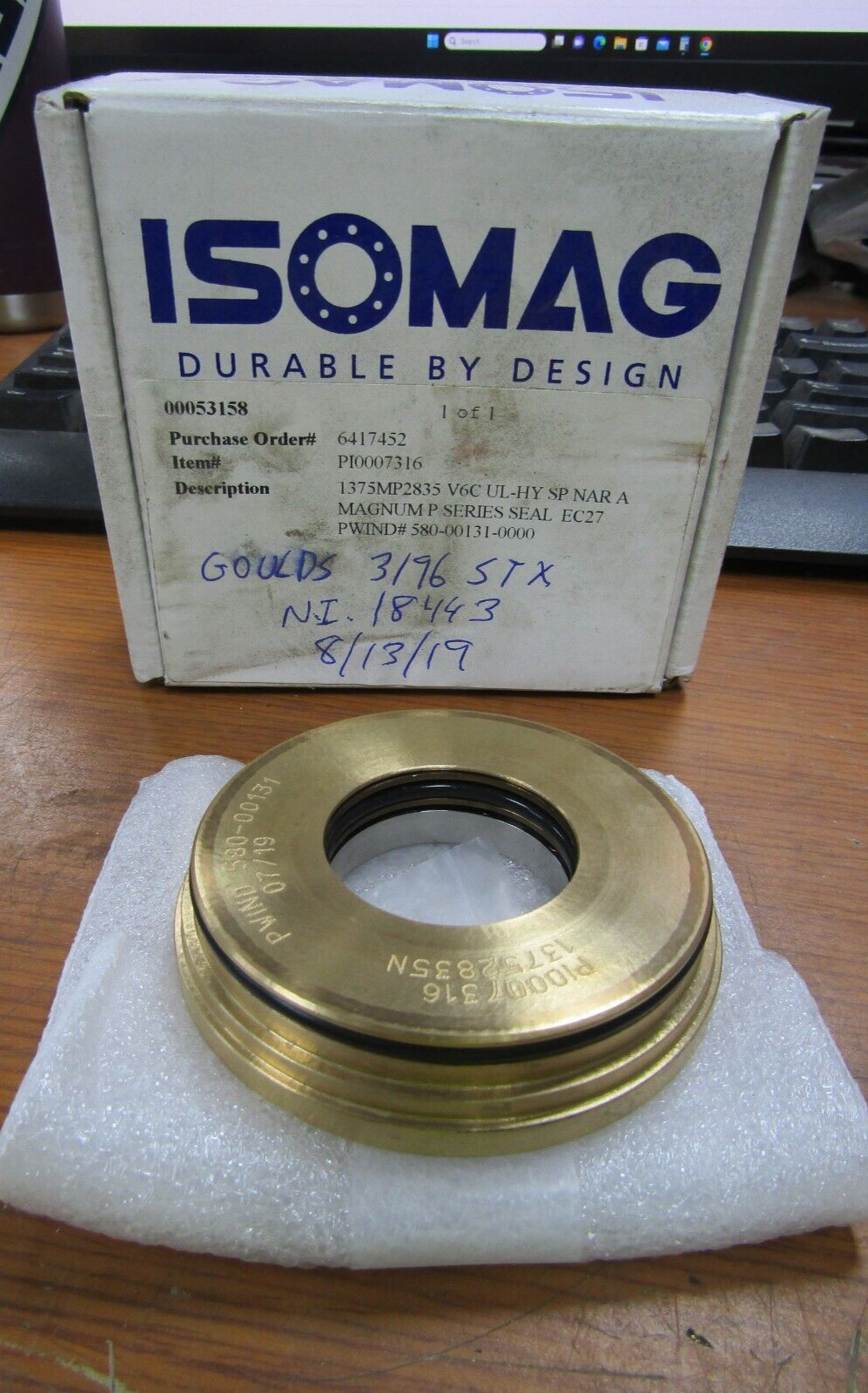 💥NEW ISOMAG PI0007316 1375MP2835 V6C UL-HY SP NAR A MAGNUM P SERIES SEAL EC27