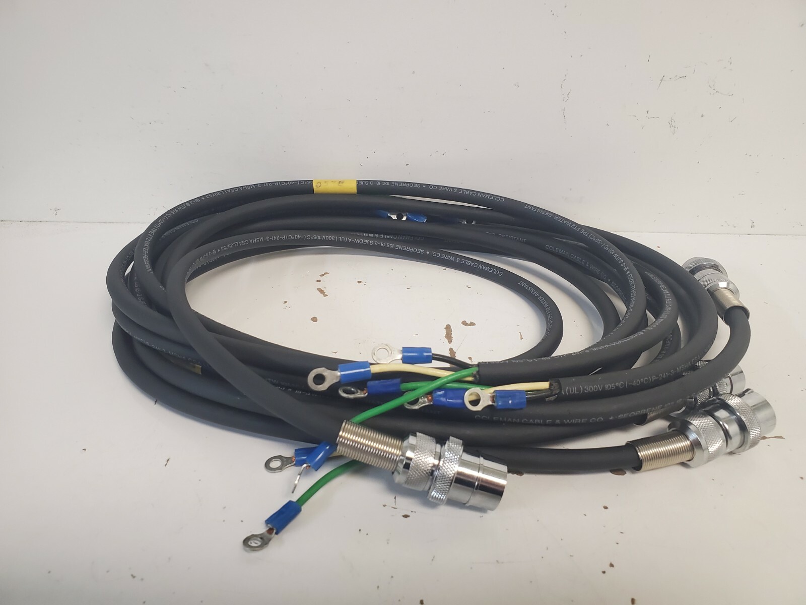 LOT OF (4) NOS! COLEMAN CABLE & WIRE WATER RESISTANT CABLES P-241-3-MSHA