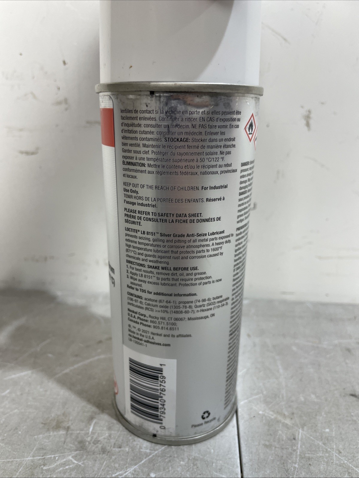 Loctite 135541 Anti-Seize, 12 Oz Spray Can, Graphite Lb 8151