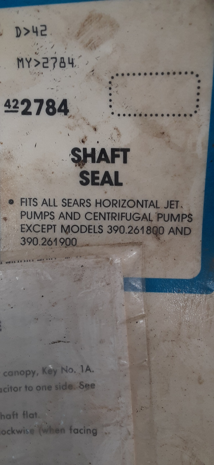 Sears Pump Shaft Seal 42-2784, U109-6B Fits Goulds Flotec + more, Sealed Package