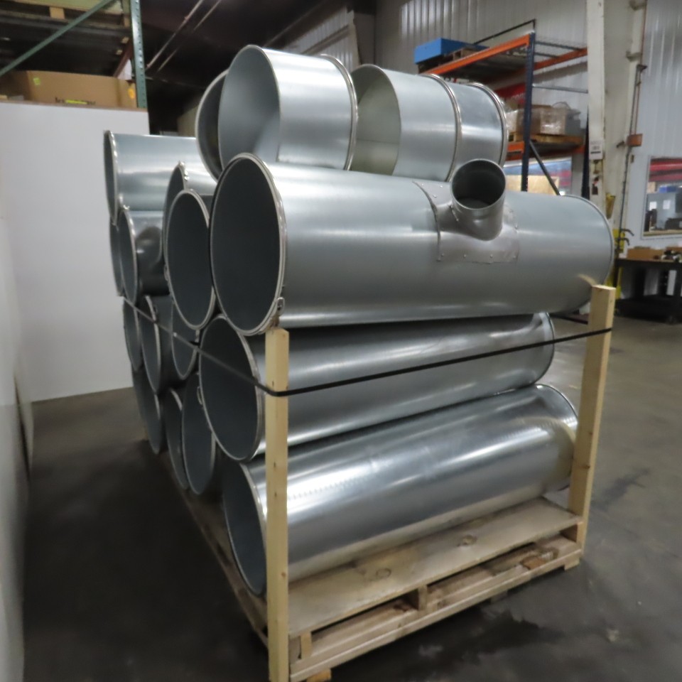 Nordfab 18 19″, 20″ Quick Clamp Rolled Edge Galvanized Steel Duct Pipe 18 Pieces