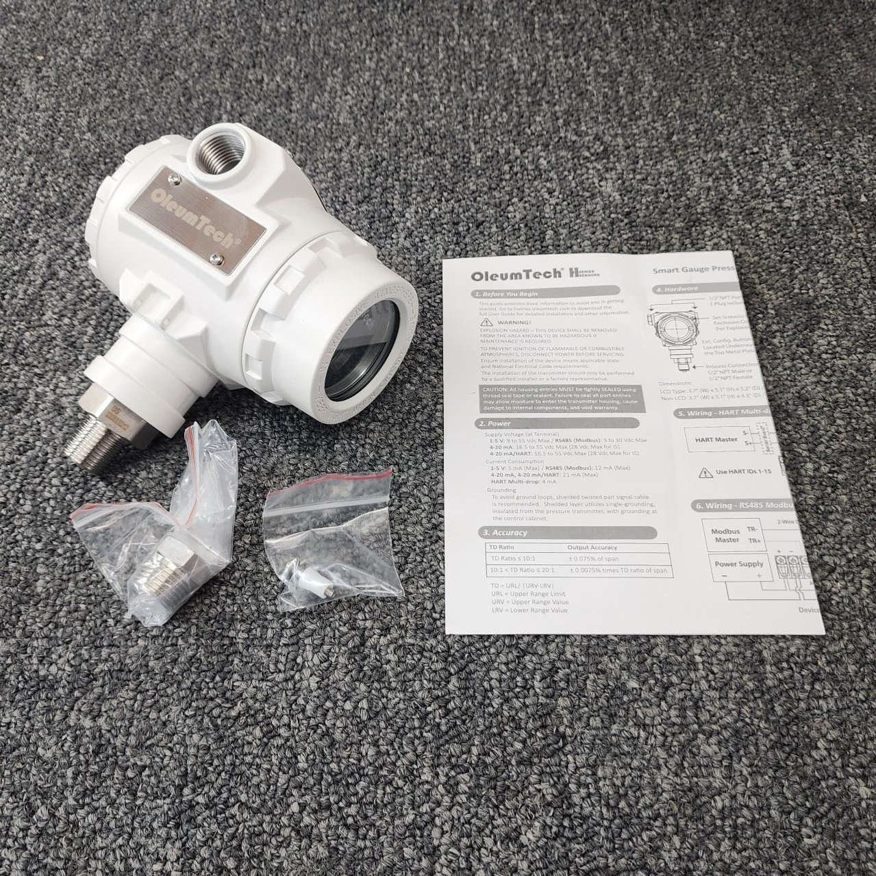 OleumTech HGPT0150-SSS-HC-6R01-E1 Smart Gauge Pressure Transmitter, 150 psi