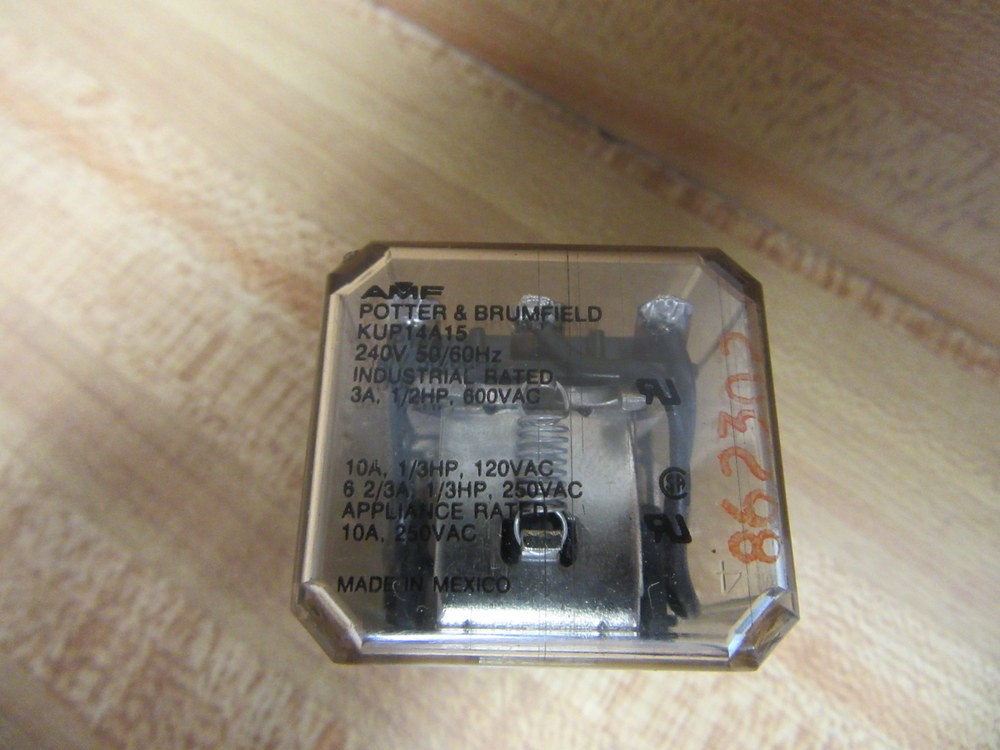 Potter & Brumfield KUP14A15-240V AC Relay KUP14A15-240VAC 1/3HP