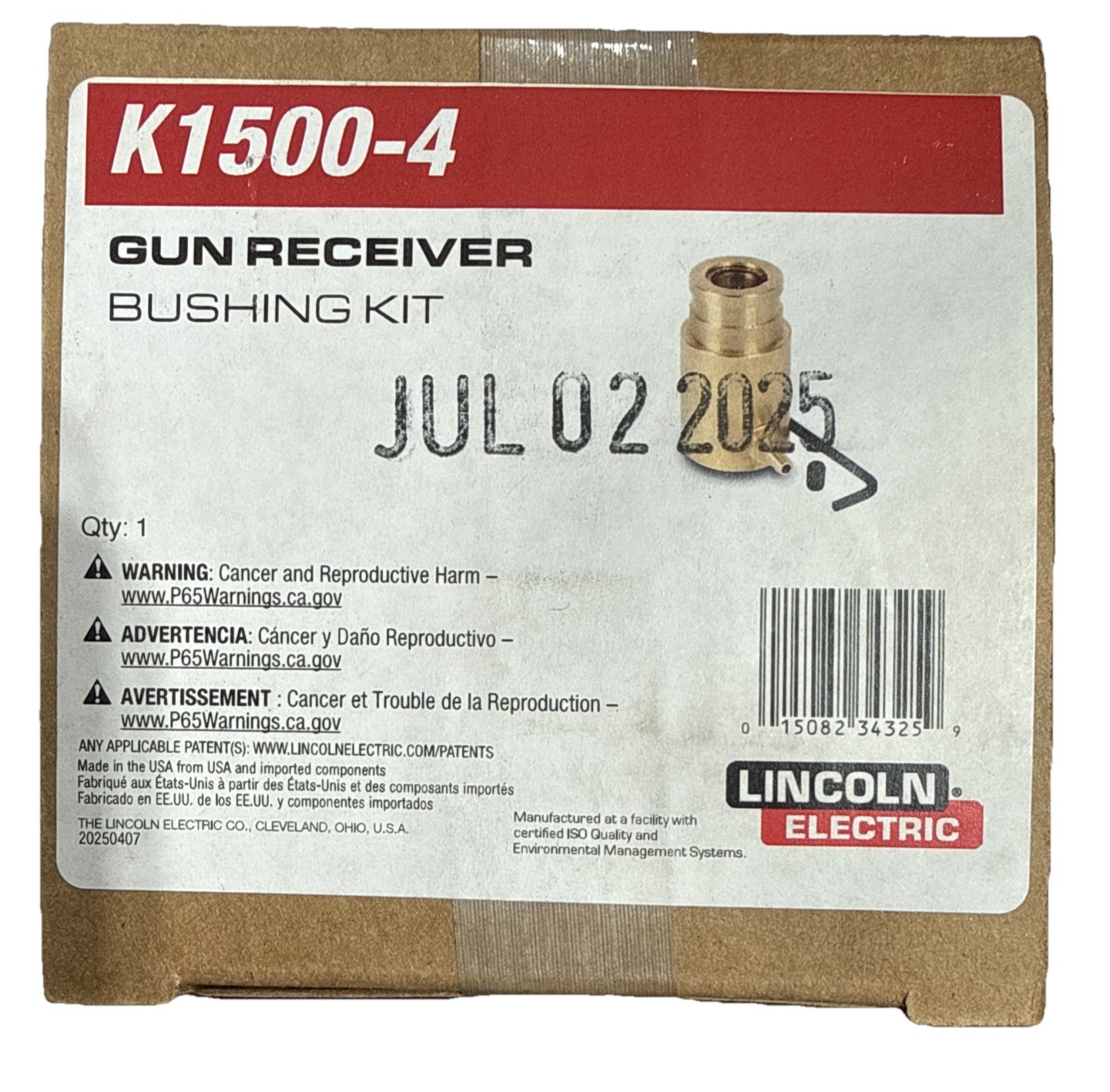 Lincoln Electric K1500-4 Gun Receiver Bushing Kit.