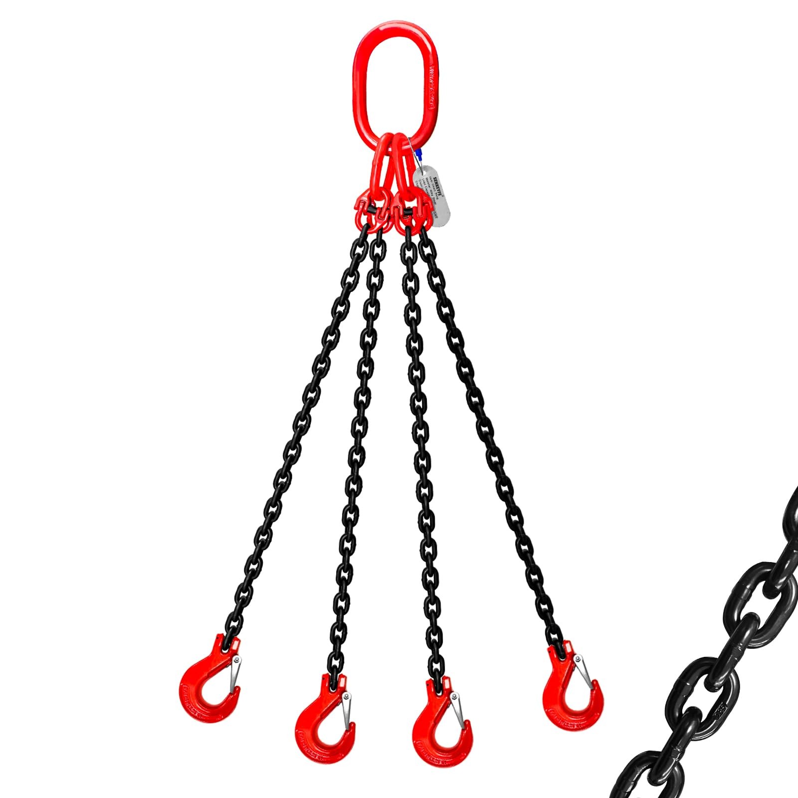 SENKEYFE 3 Ton Chain Sling 1/4″ x 5ft 4 Legs G80 Lifting Chain Hoist Sling