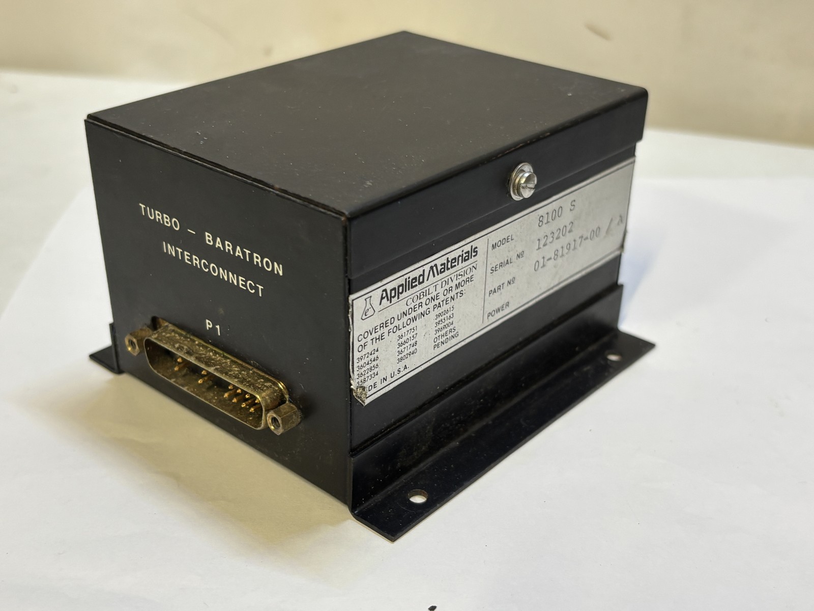 Applied Materials Cobilt 8100 S Turbo Baratron Interconnect 01-81917-00 Module
