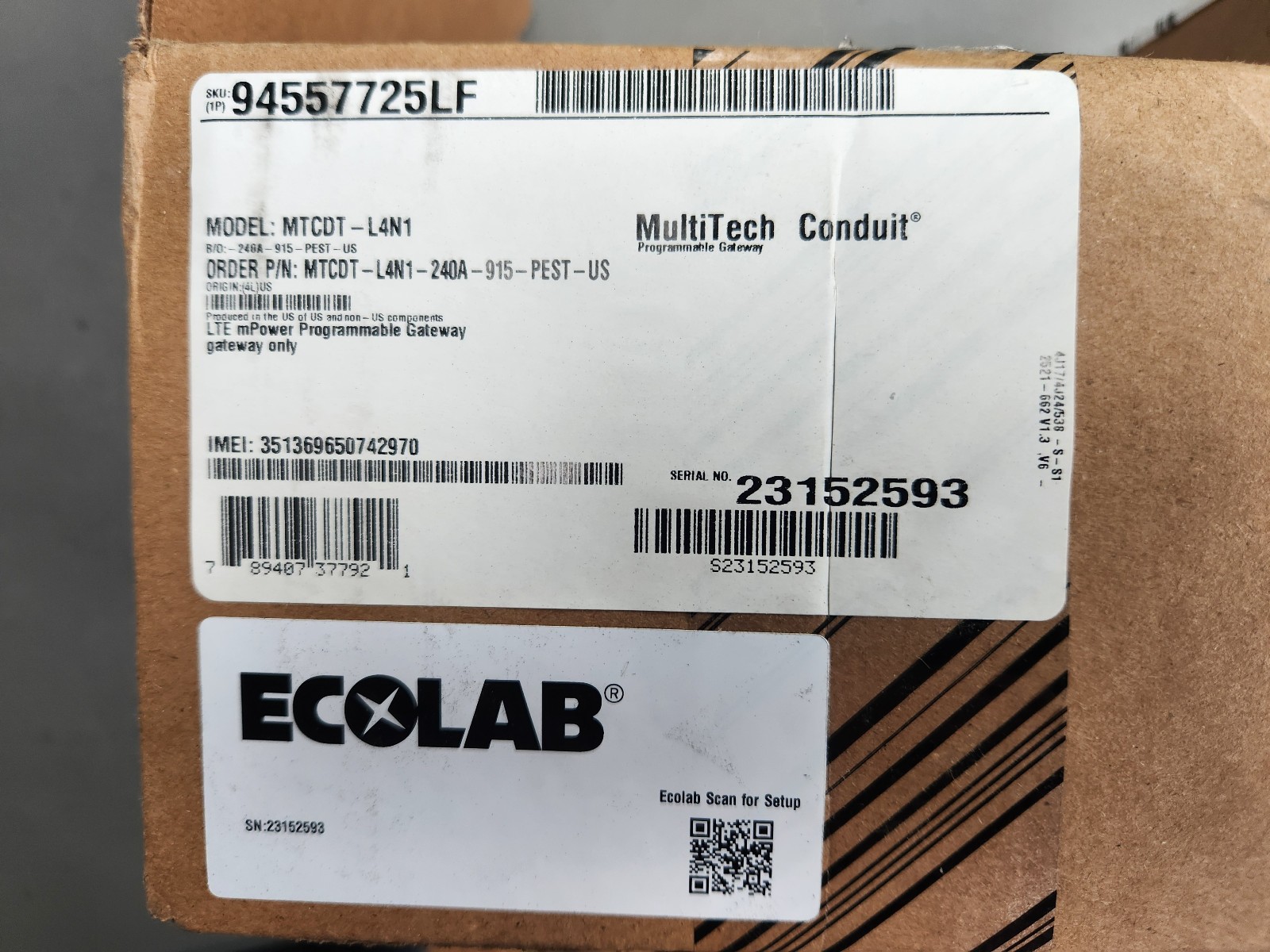 MultiTech Conduit MTCDT-L4N1-240A-915-PEST-US Programmable Gateway