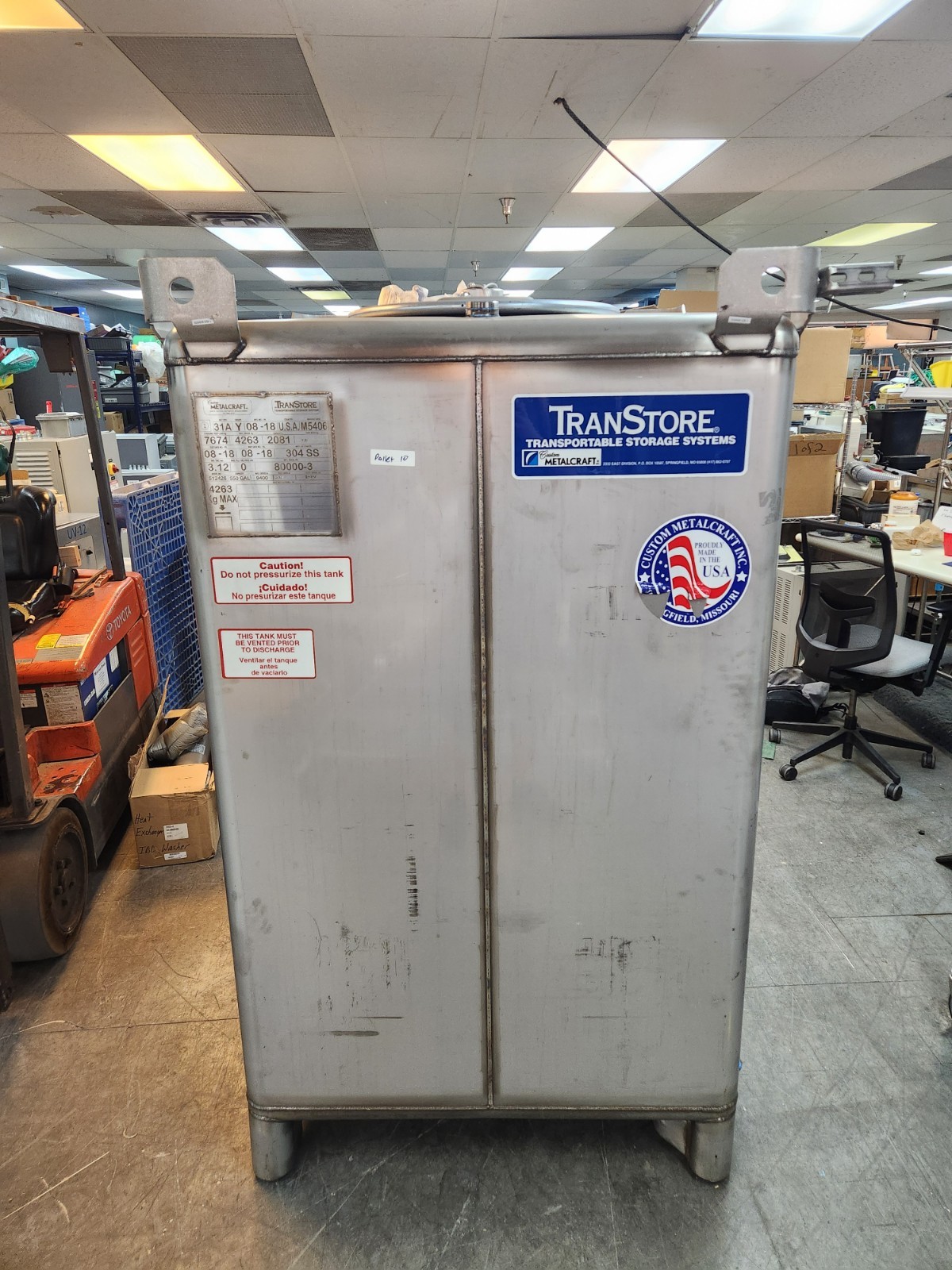 Custom Metalcraft TranStore 512426 550 Gallon 9400# Stainless Steel Container(1)