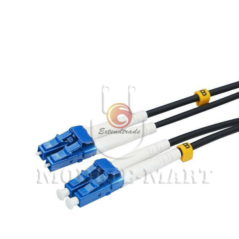 10M Black Armored Fiber Cable Duplex Fiber Optic Patch Cord LC-LC UPC SM 9/125