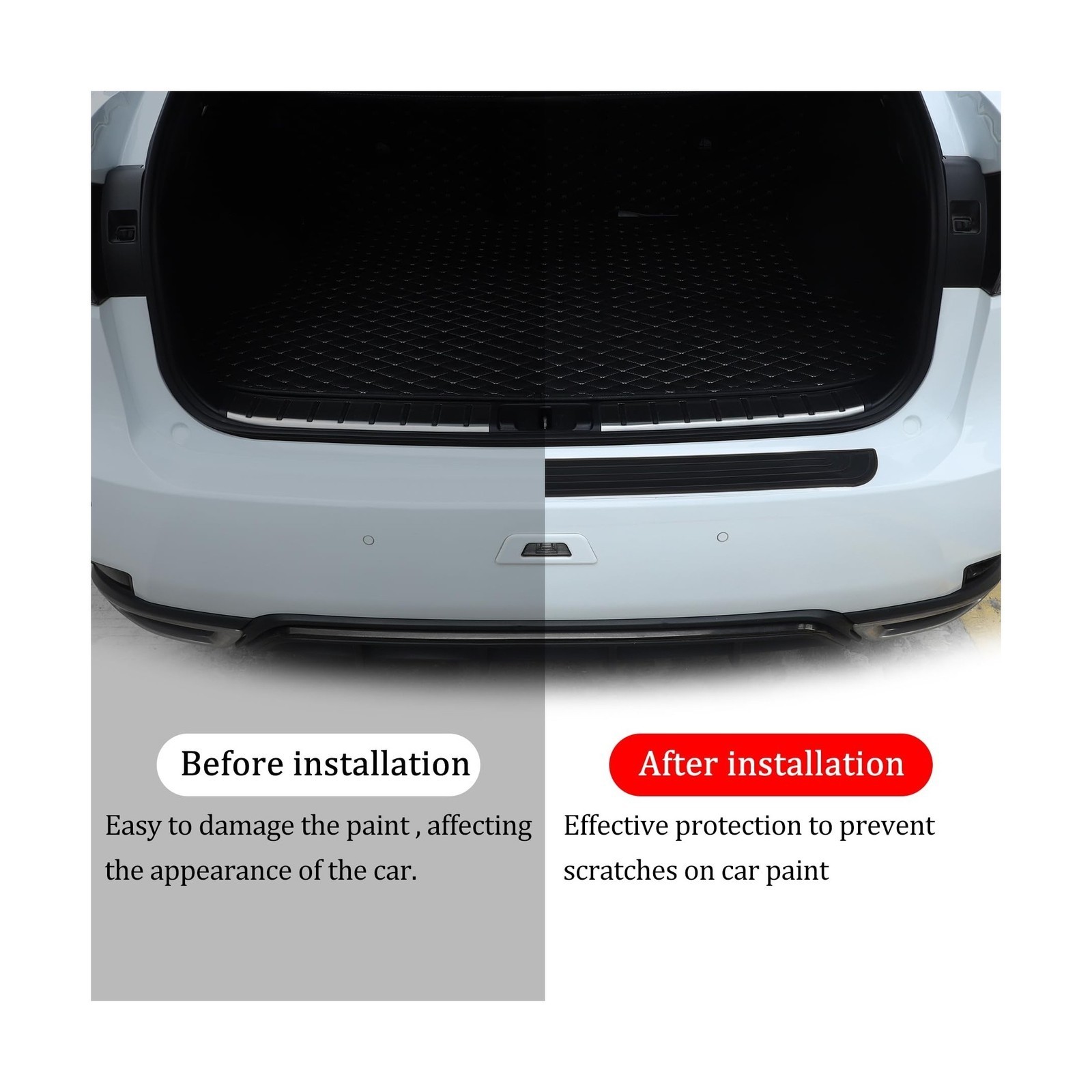 SINGARO Car Rear Bumper Protector, 41inch x3.5inch Car/SUV Universal Rubber A…