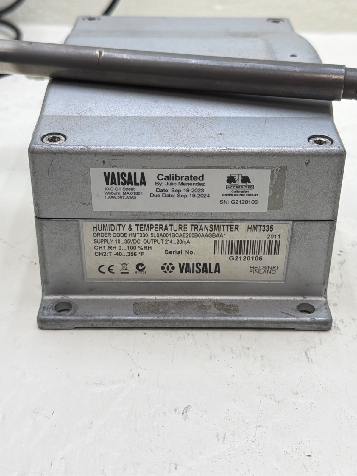 VAISALA HMT335 Humidity & Temp. Transmitter 10-35VDC, 5L0A001BCAE200B0AAGBAA1