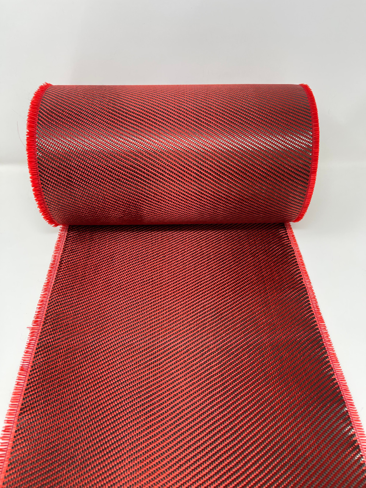 12″ x 5FT Twill Weave Red Hybrid Carbon Fiber Fabric Cloth Resin Kit