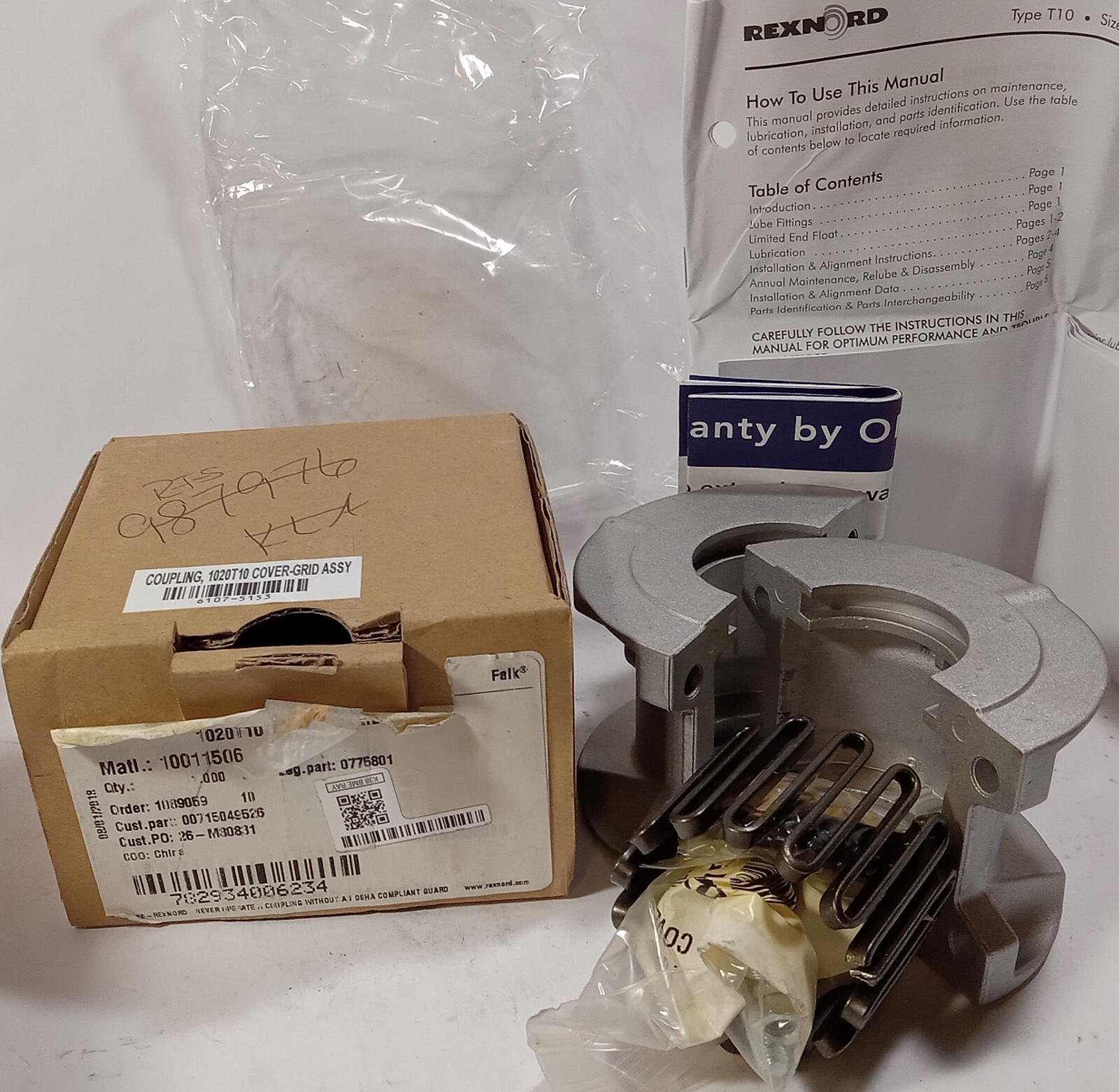 1 NEW REXNORD 1020T10 GRID COVER ASSEMBLY NIB ***MAKE OFFER***