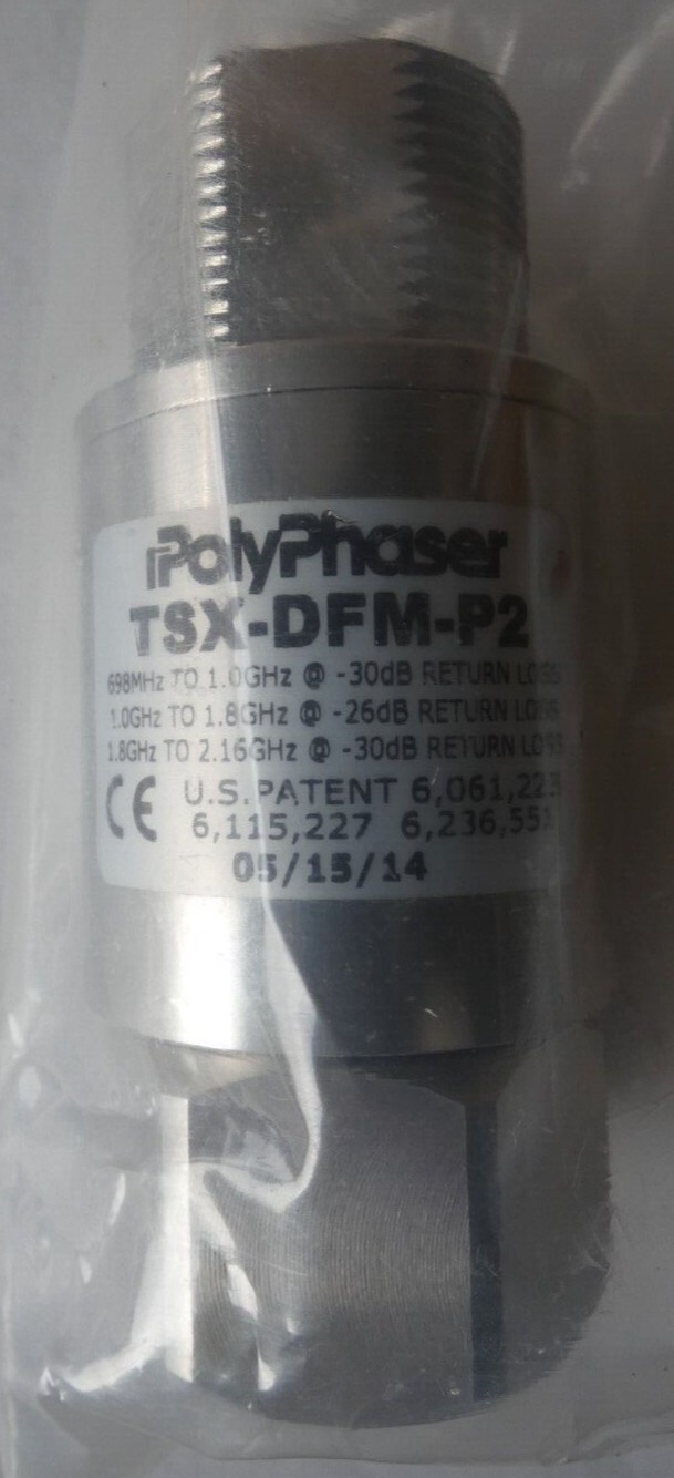 New old stock PolyPhaser In-Line EMP Surge Filter TSX-DFM-P2-BF 698-2700MHz 500W