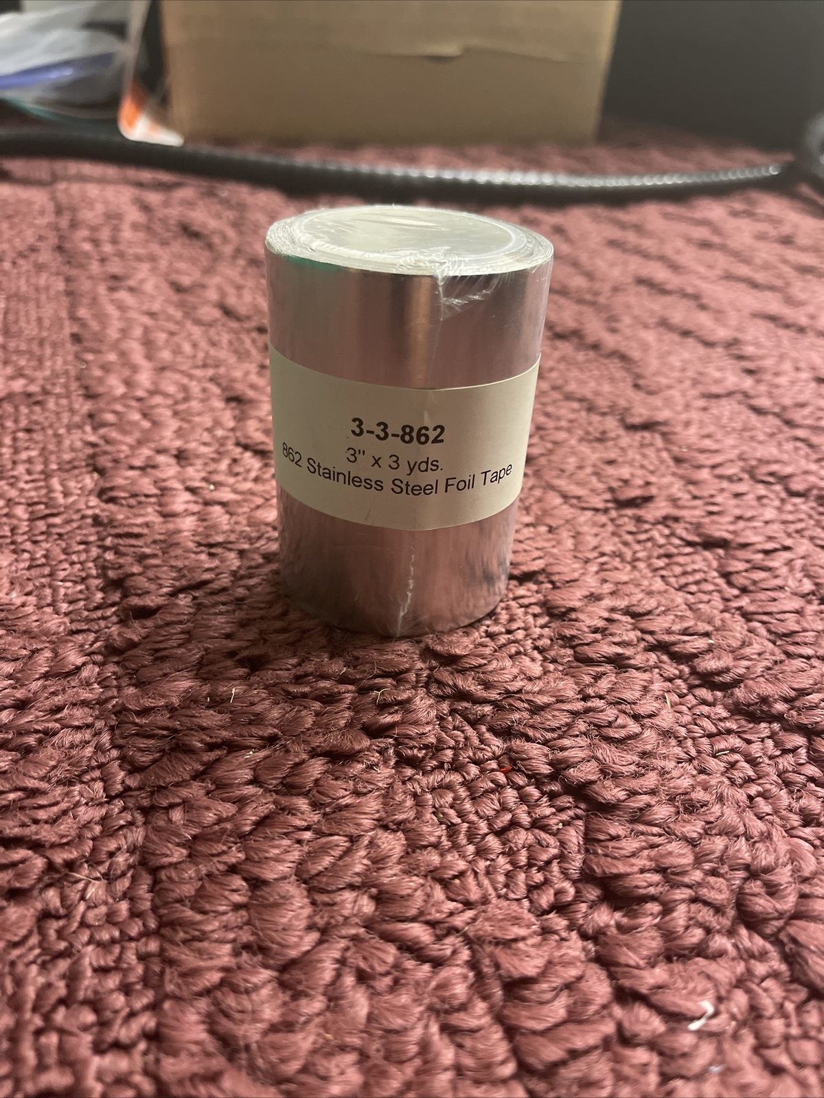 Tapecase 15D571 Foil Tape,3 In. X 3 Yd.,Stainless Steel