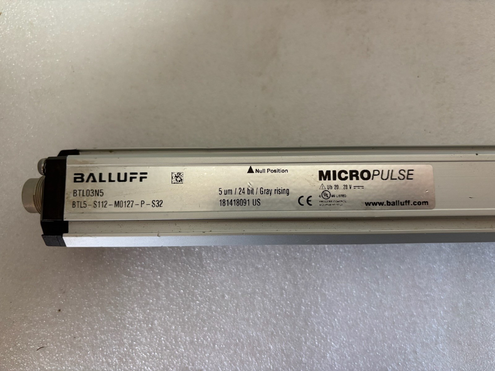 Balluff #BTL5-S112-M0127-P-S32, Linear Position Transducer, 127mm