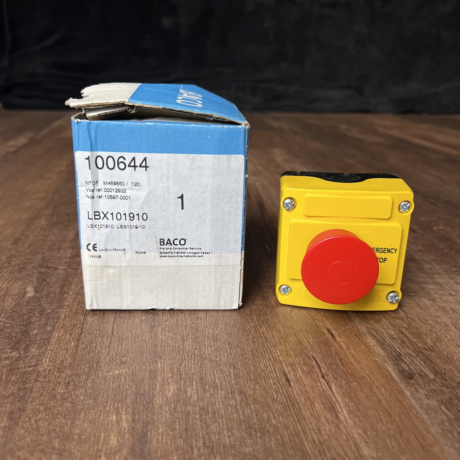 Baco LBX15302 Emergency Stop Push Button 224 220 New
