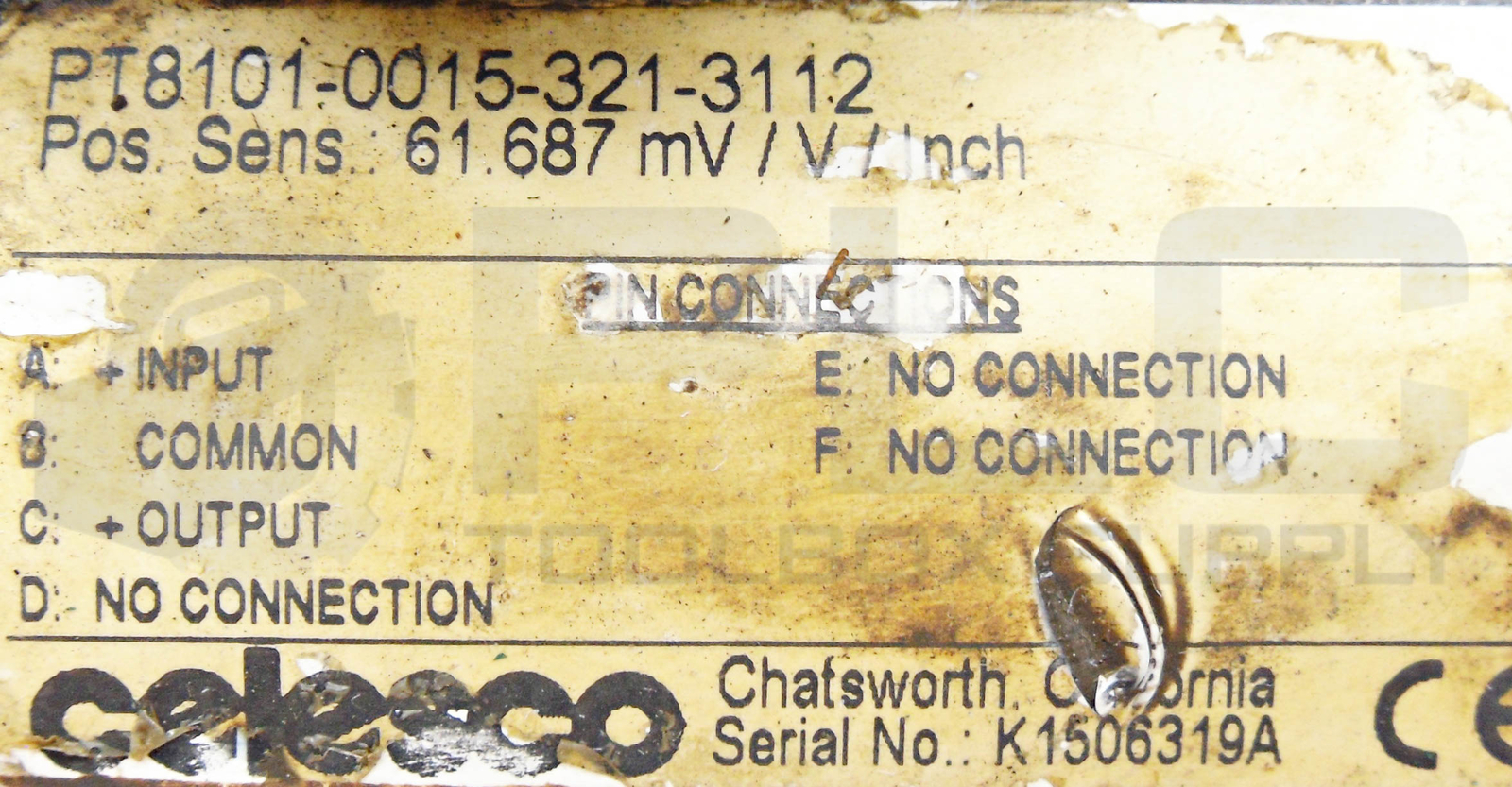 CELESCO PT8101-0015-321-3112 TRANSDUCER 61.687 mV/V/INCH
