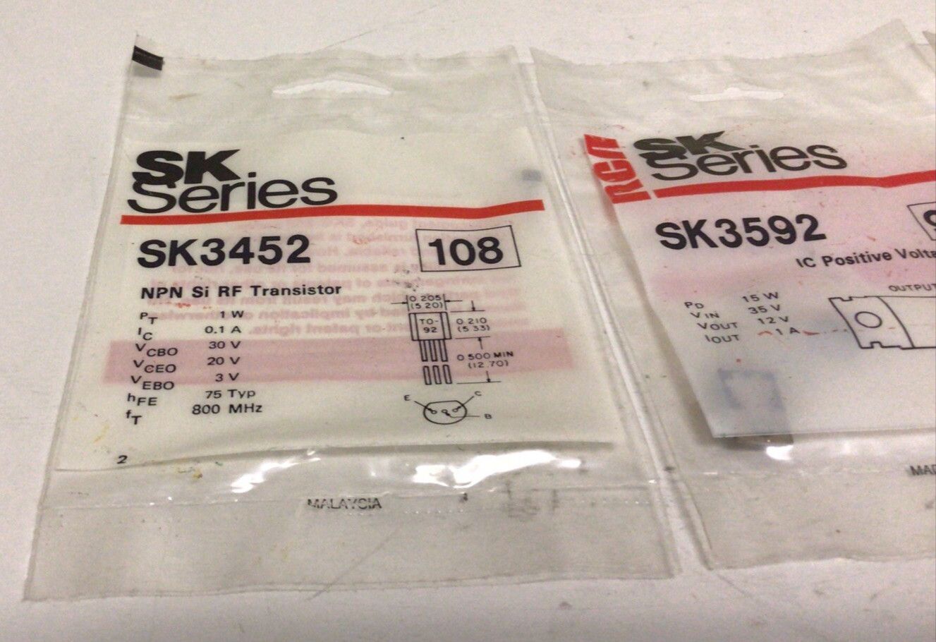 NEW, ( ASSORTED LOT) SK SERIES SK3592/966 IC POSITIVE VOLTAGE REGULATOR