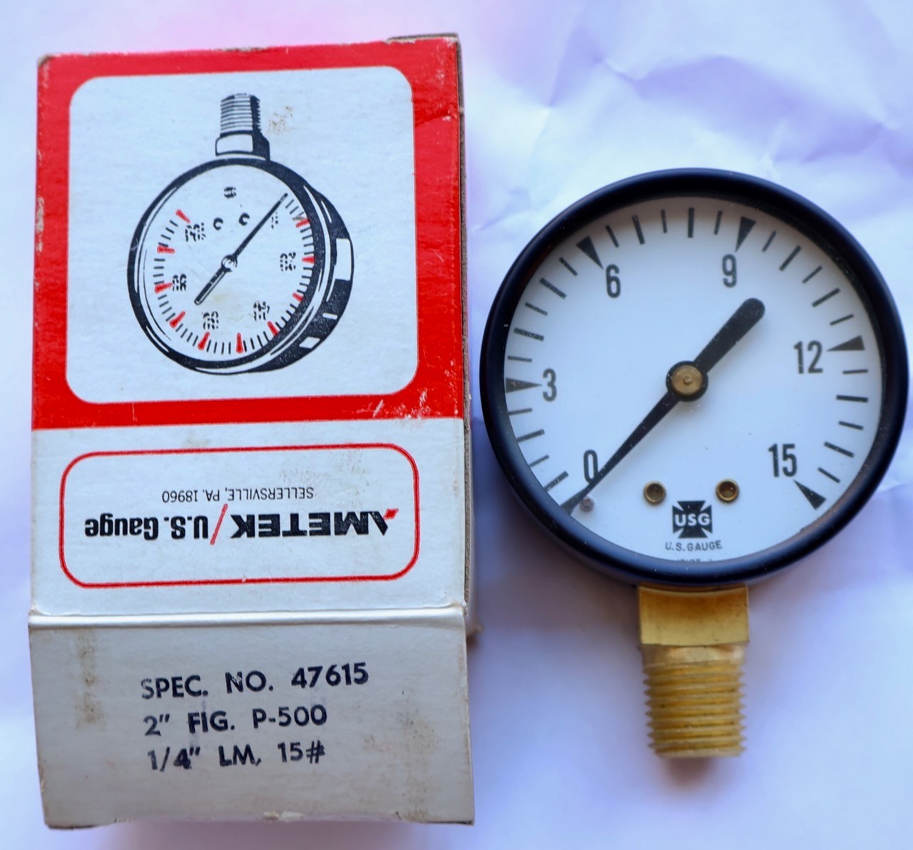 (3) Ametek U.S. Gauges / 47615 (15#) – 47103 (30’ HG) – 45764 (60#) / NOS / MTT