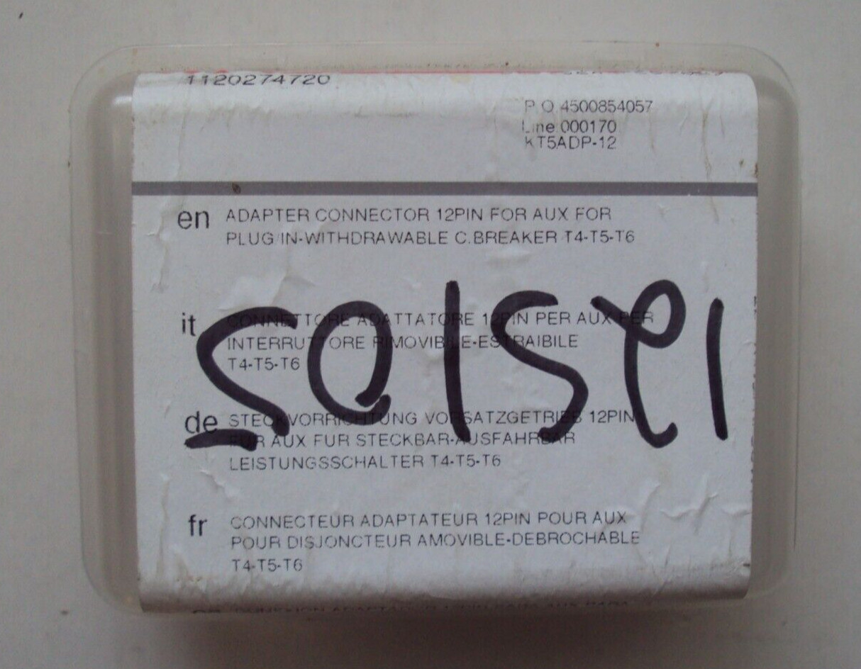 ABB P/N: 1SDA054923R1 ADP 12 PIN AUX T4-T5-T6 P/W ADAPTOR SOCKET 12P, 2 ADAPTERS