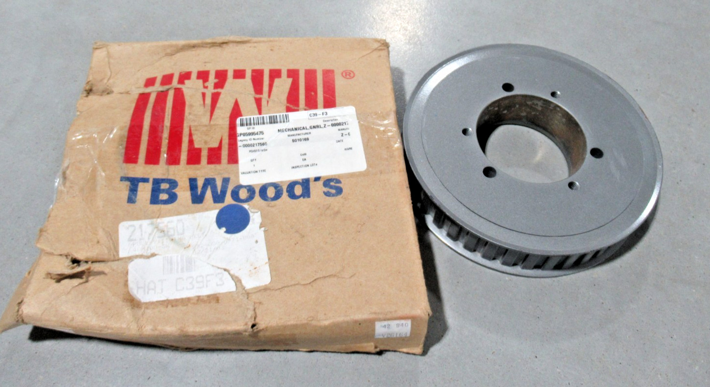 TB Wood’S 40H100 SK Bushing Bore Timing Pulley 40 Tooth, 6.3145″ OD, 1″ W *NEW*