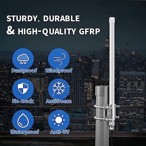 Outdoor Dual Band ADS-B Antenna 1090MHz 978MHz 5dBi Fiberglass 10Ft SMA Cable