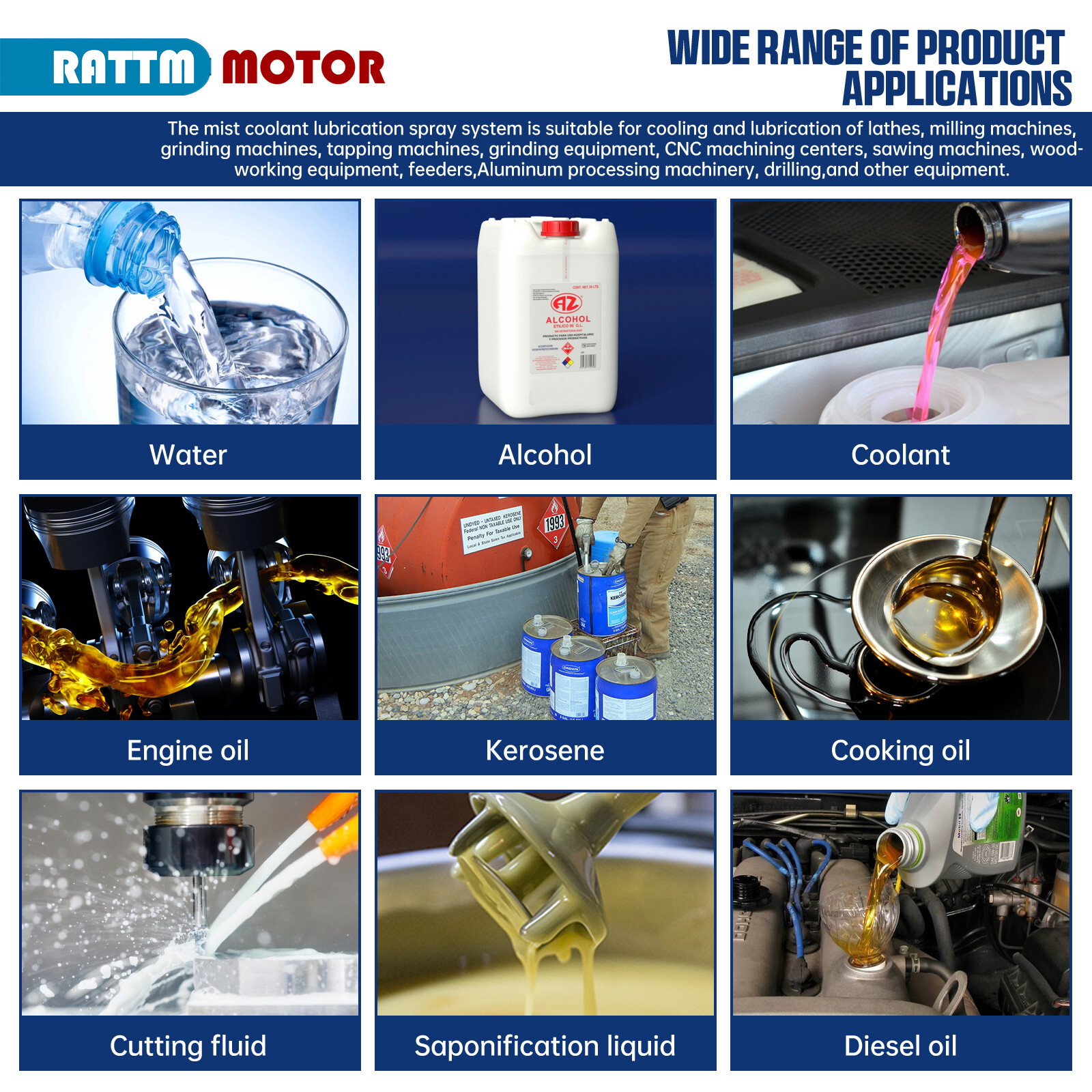 【US】Milling Machine Cooling Spray Pump Mist Sprayer Coolant System YS-BPV-3000