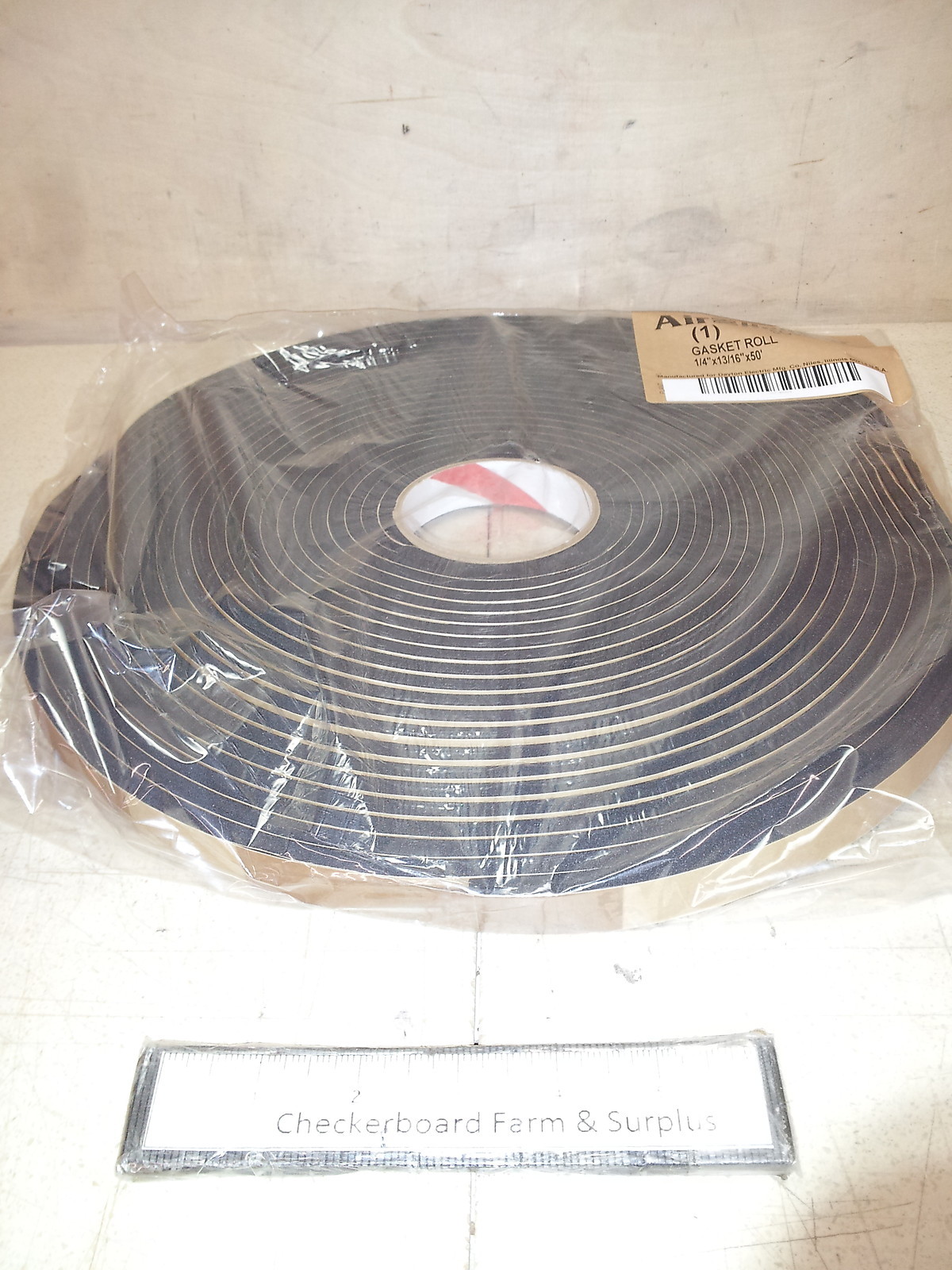 NOS Air Handler Rubber Roll Filter Gasket-ing 1/4″ x 13/16″ 50′ Black 6C524 220F