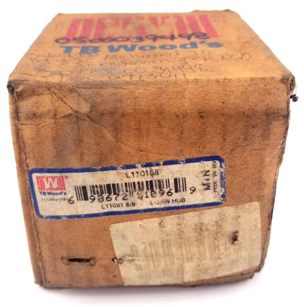 TB Woods L110158, Straight L-Jaw Coupling Hub, L110, 1-5/8″ Bore, 3.33mm Hub Dia