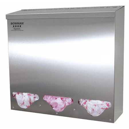 Bowman Dispensers Bk313-0300 Bulk Dispenser, 3 Compartments, Silver