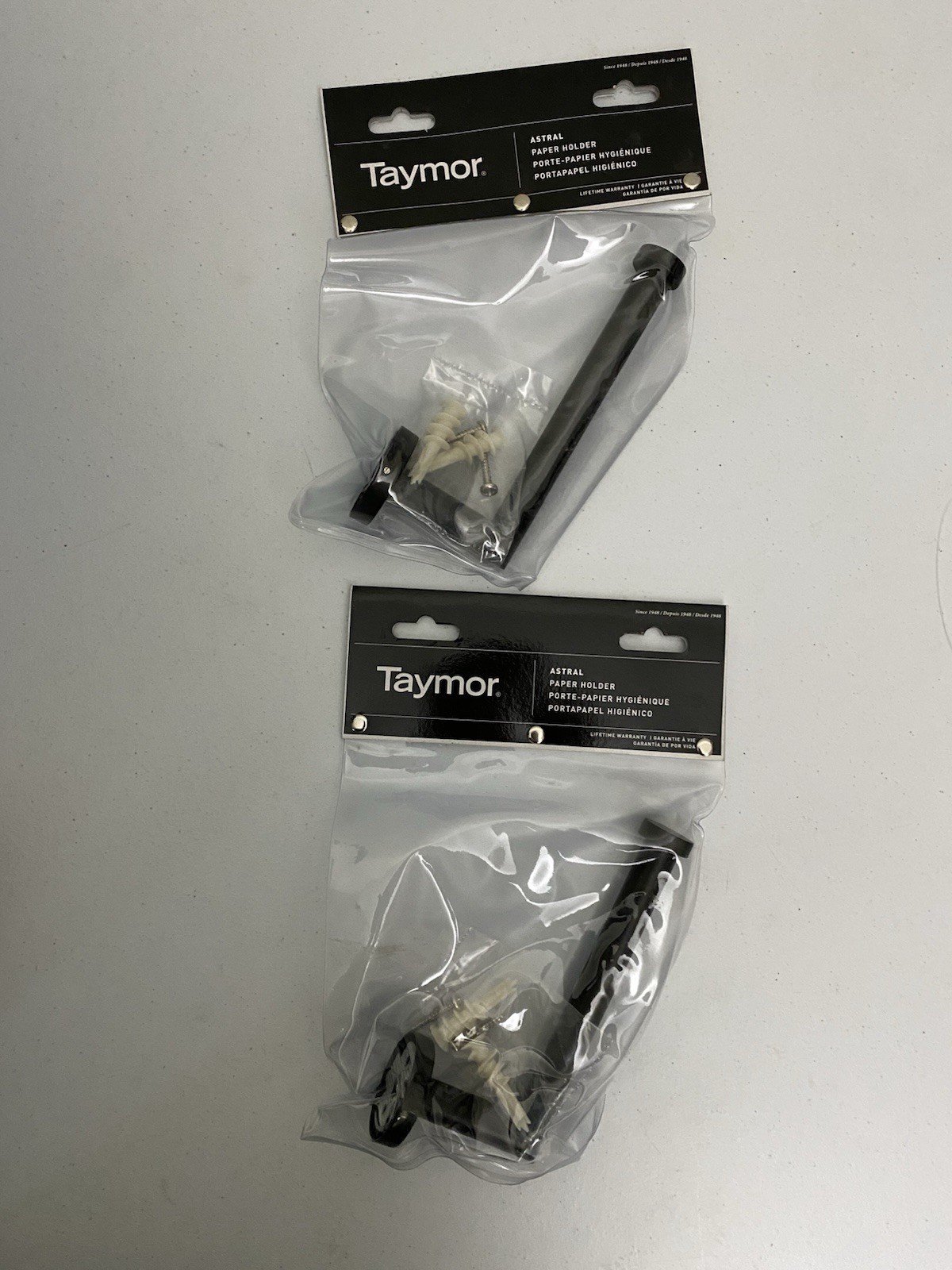 Taymor 04-2848Blk Toilet Paper Holder, Black, 5-1/2″W, 1 Roll Lot Of 2 NEW