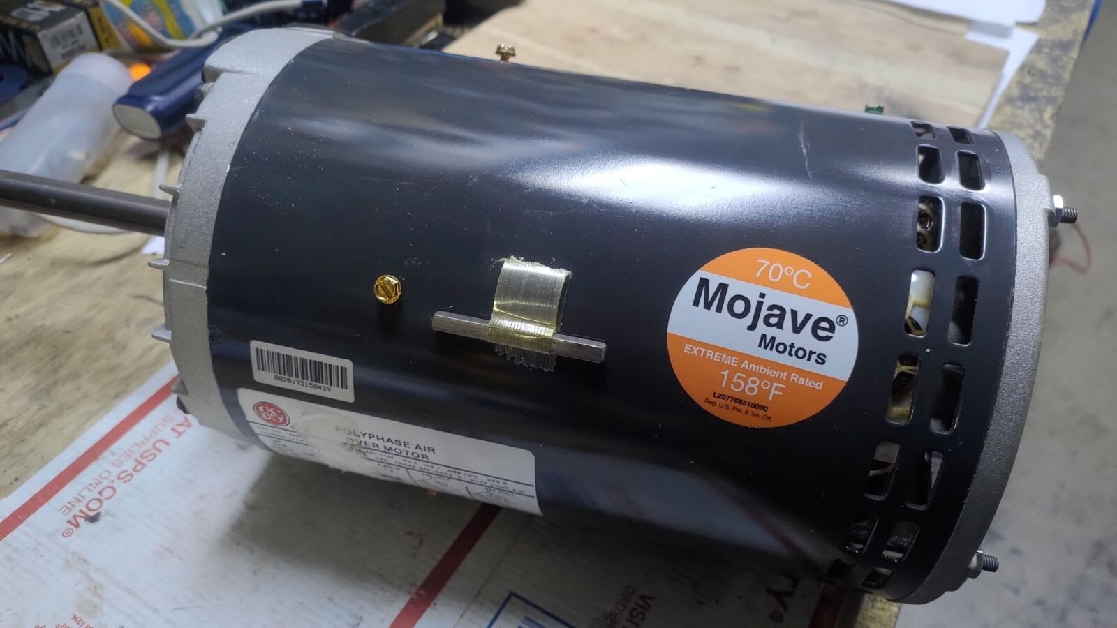 US Motors 1828H Polyphase Air Over Motor P63SYABY-1158 850 RPM 208-230/460 VAC