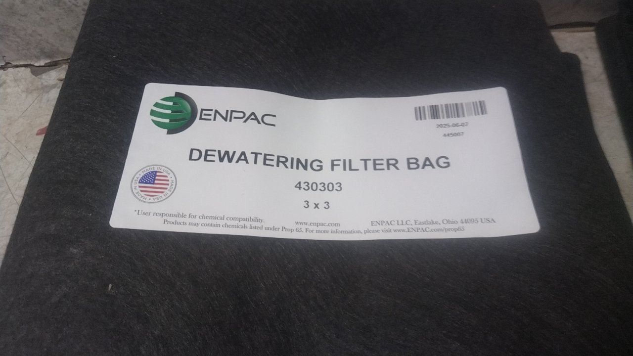 Enpac 430303 2 PK 3 Ft L x 3 Ft W 500 gpm Black Dewatering Bag (AW)